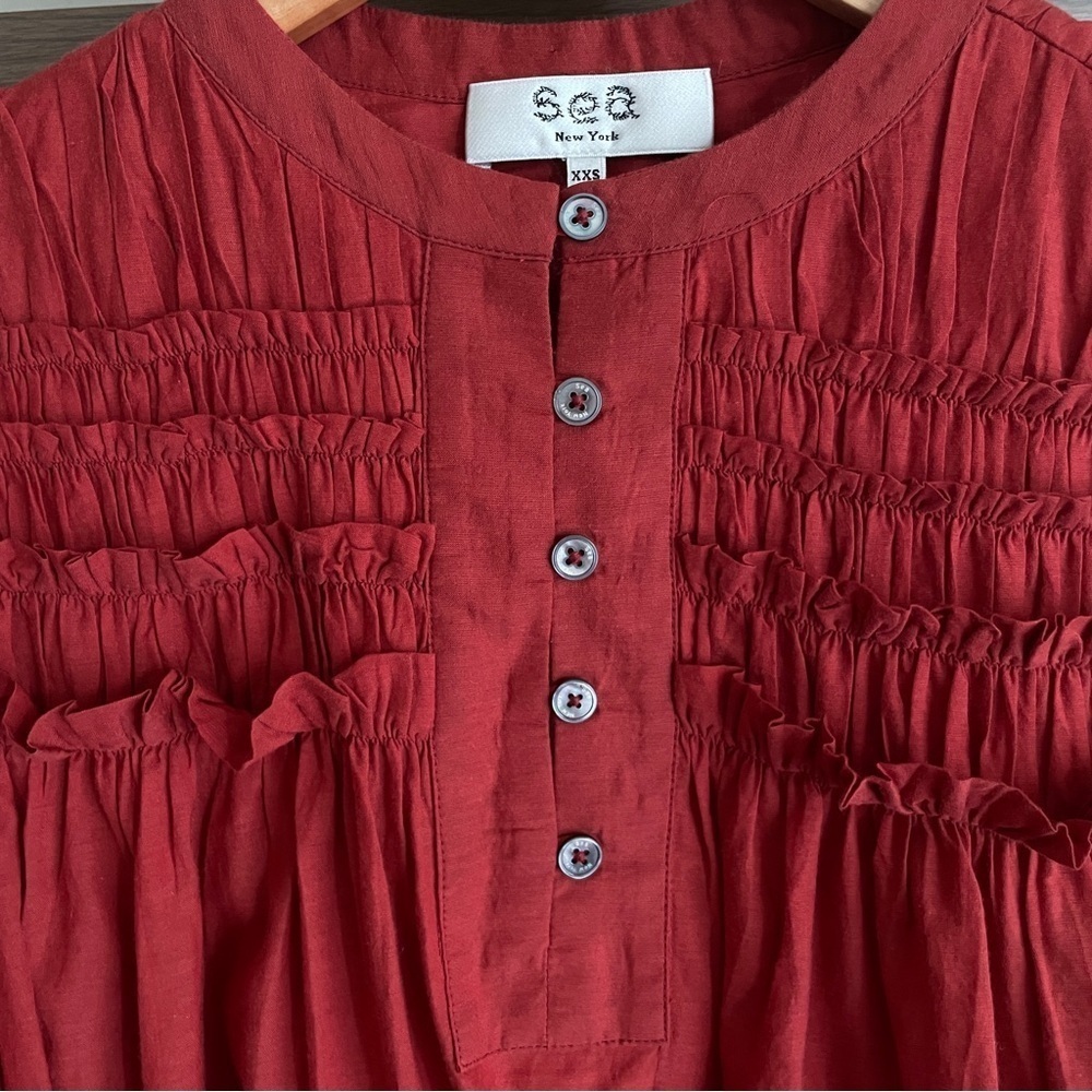 Sea New York Top Size XXS Smocked Ruffle - Picture 5 of 10
